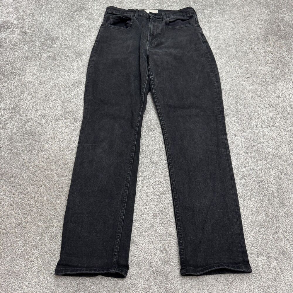 Everlane High Waist Straight Leg Jeans Women 27 Washed Black Stretch Regular Fit
